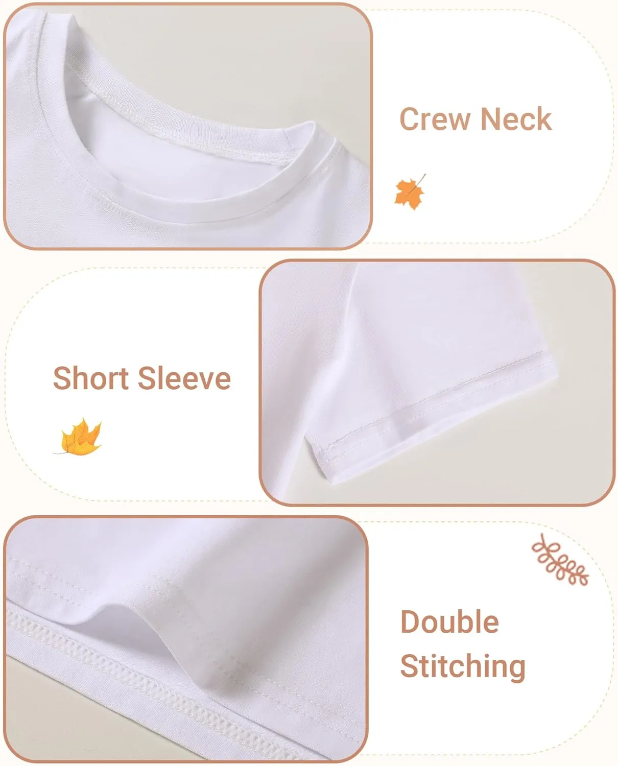 3 Pack Baby Boys Short Sleeve Cotton T-Shirts Toddler Boy Clothes Size 18M-5T