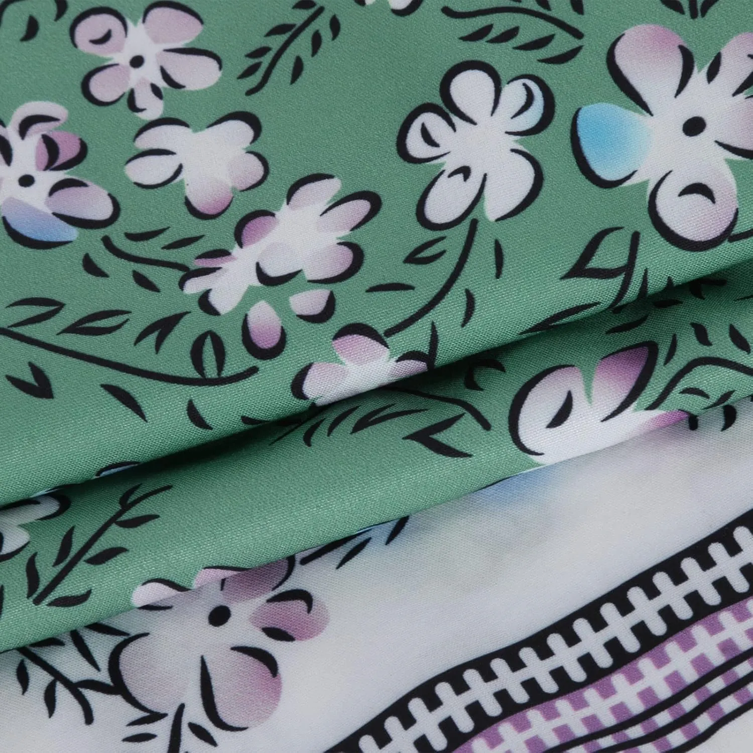 A Line Skirt for Women Bohemian Floral Print Smocked Waist Pleated Ruffle Maxi Skirts Summer Causal Beach Boho Skirt