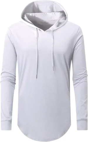 Aiyino Men's Hipster Hip Hop Longline Pullover Hoodies Shirts