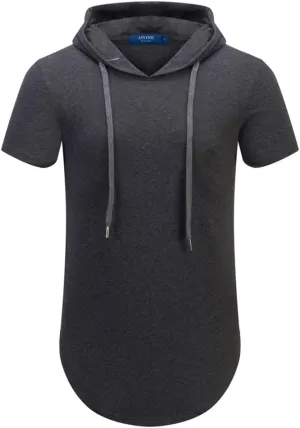 Aiyino Men's Hipster Hip Hop Longline Pullover Hoodies Shirts