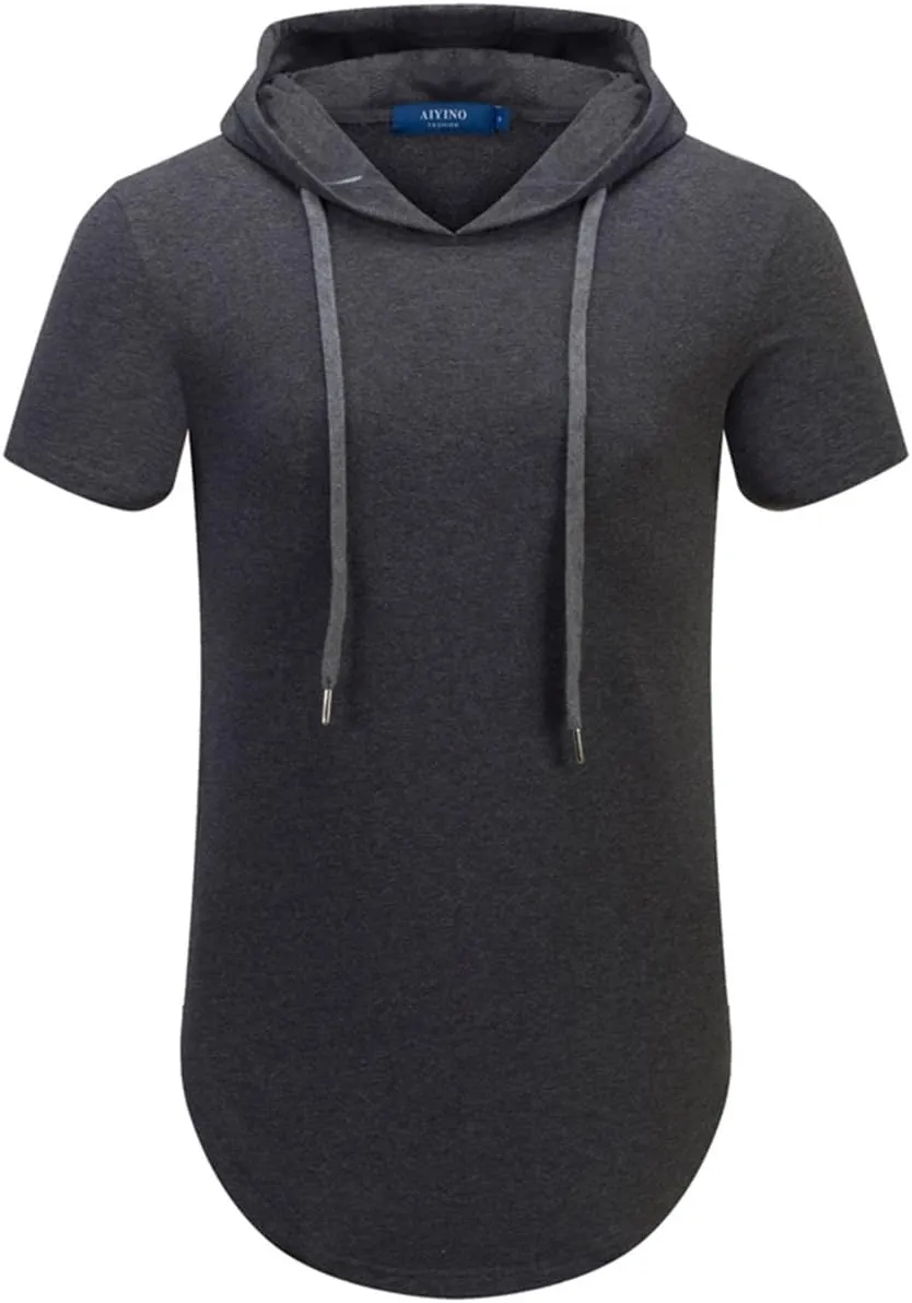 Aiyino Men's Hipster Hip Hop Longline Pullover Hoodies Shirts