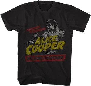 Alice Cooper WTMN 1975 Tour Adult Short Sleeve T-Shirts Graphic Tees