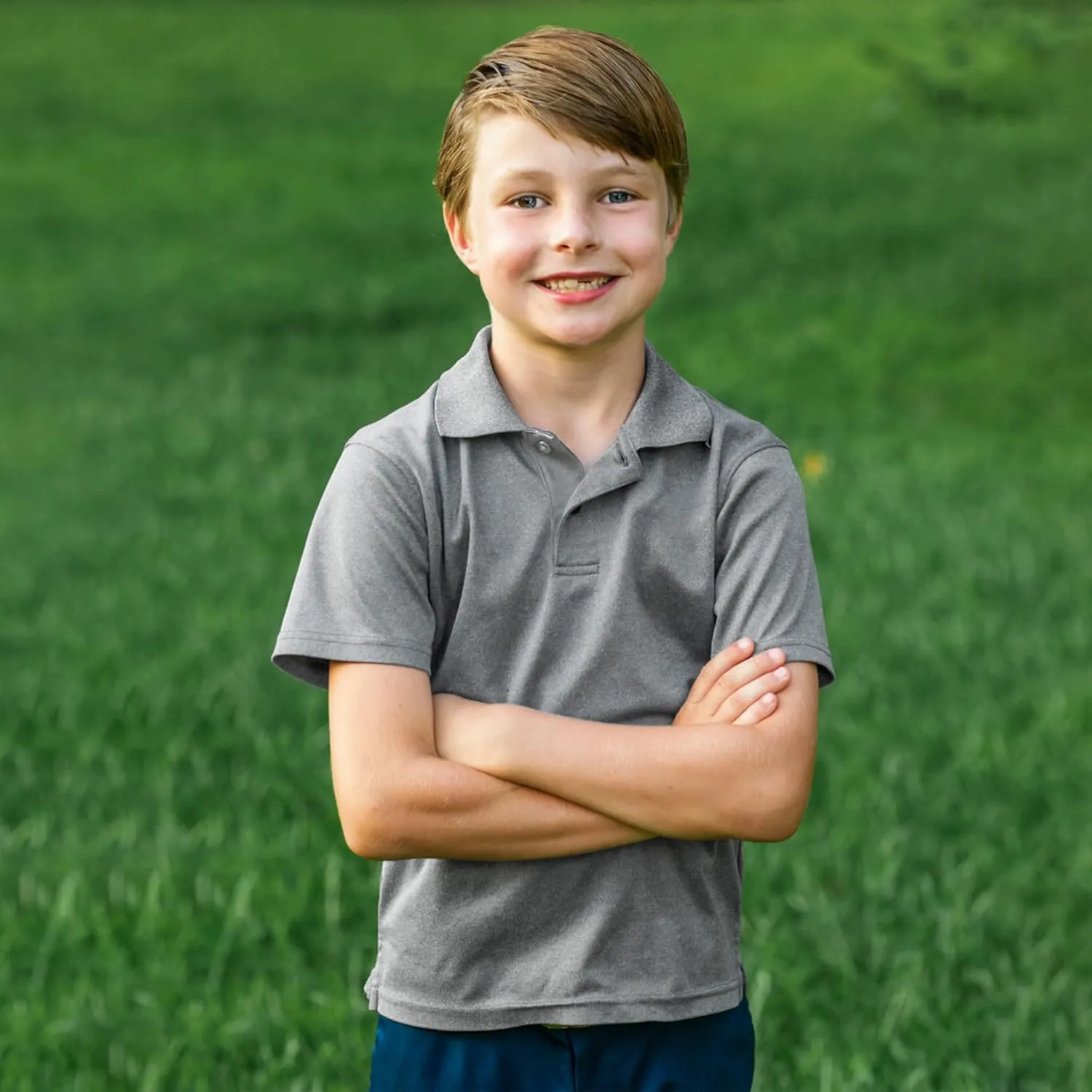 BALENNZ Boy's Golf Polo Shirt School Uniform - Moisture Wicking Athletic Short Sleeve Active Performance Polo Shirts