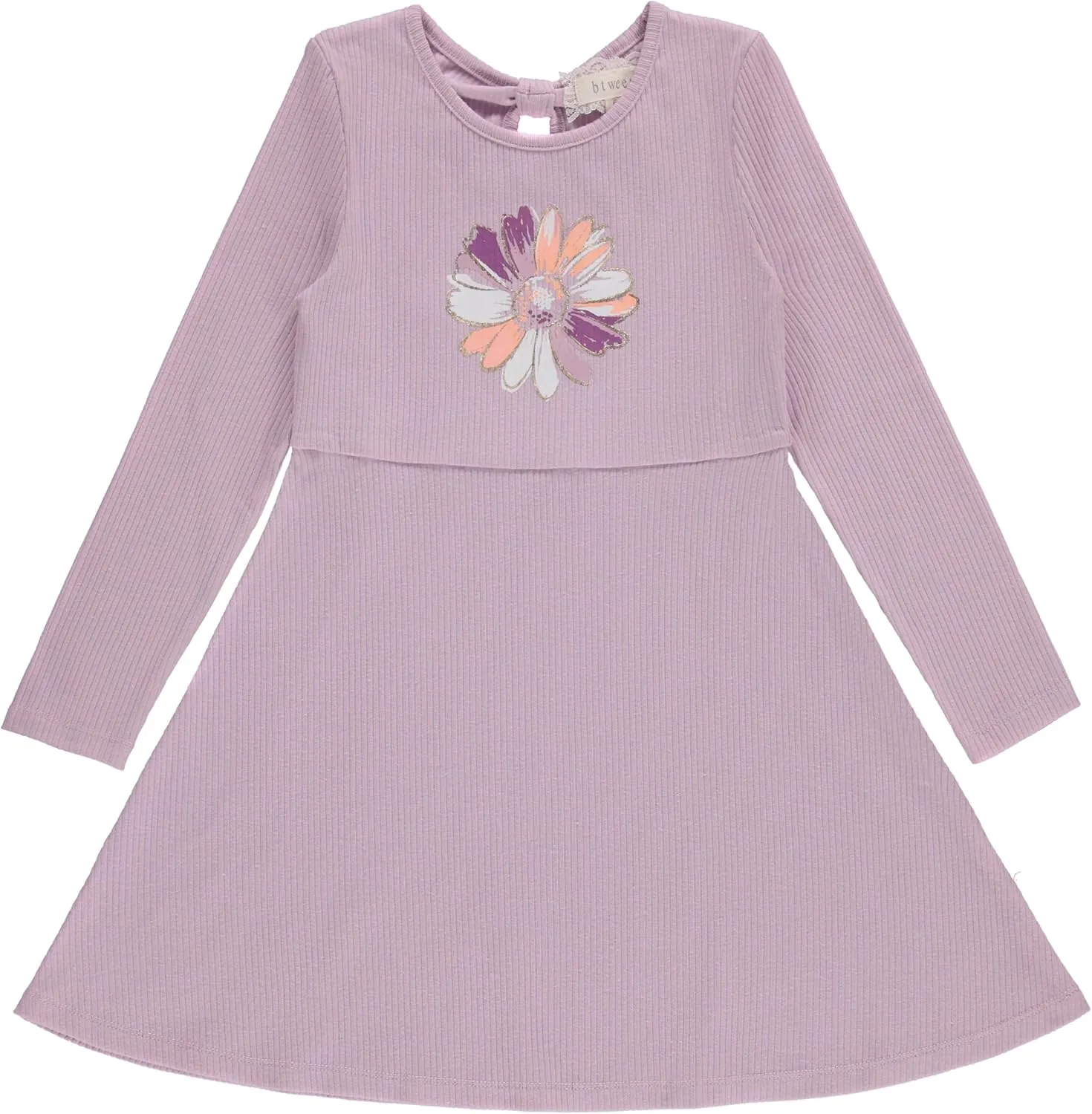 BTween Girls Long Sleeve Dresses, 3 Pack Soft Cotton Casual Dresses for Kids