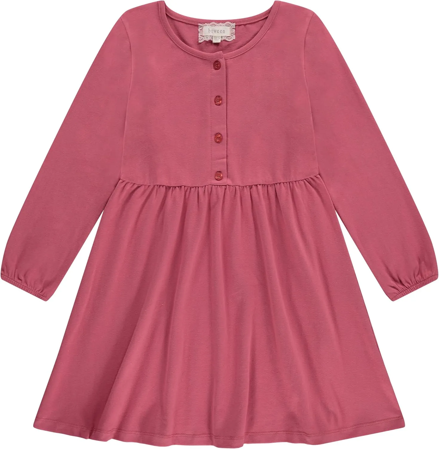BTween Girls Long Sleeve Dresses, 3 Pack Soft Cotton Casual Dresses for Kids