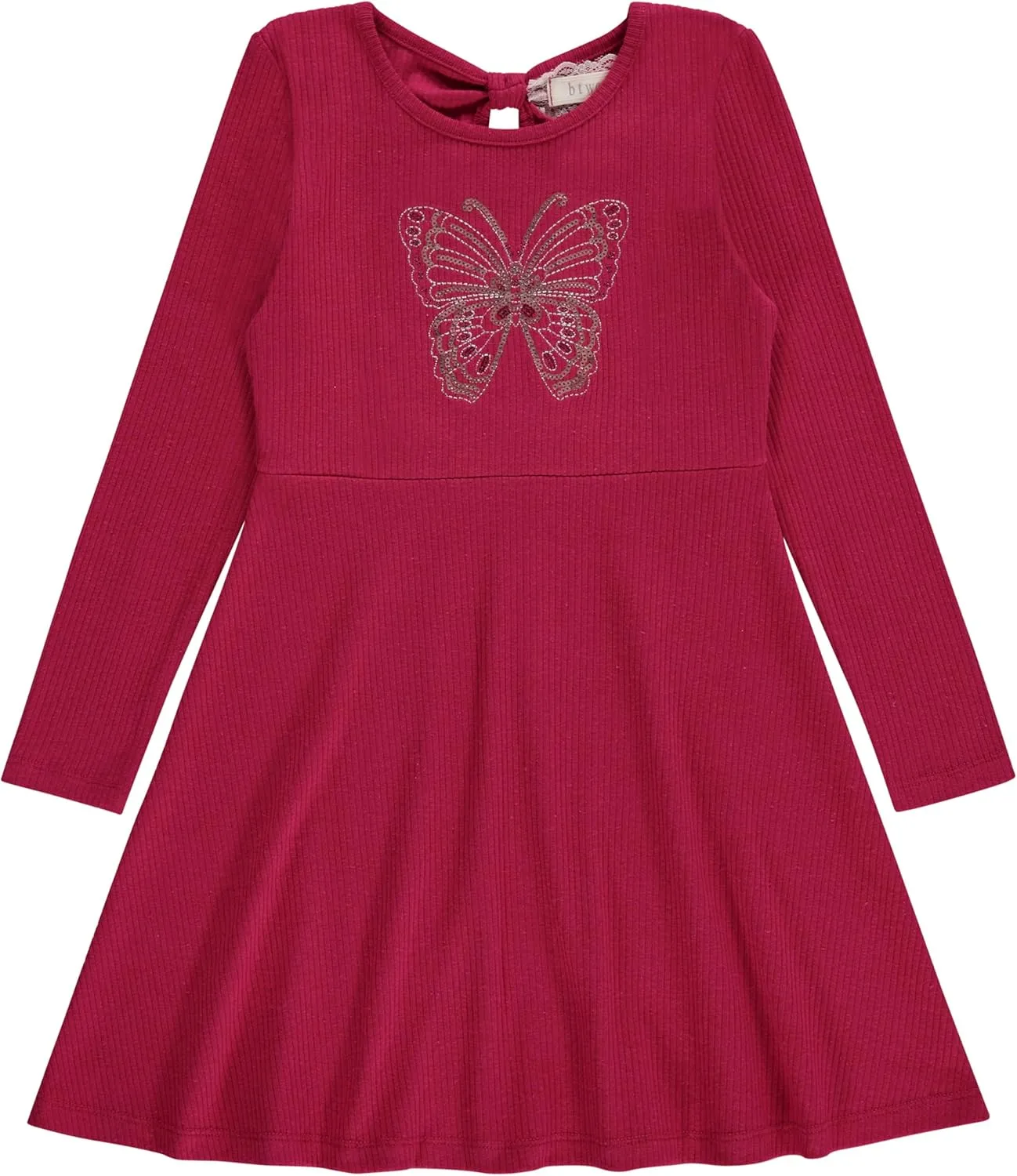 BTween Girls Long Sleeve Dresses, 3 Pack Soft Cotton Casual Dresses for Kids