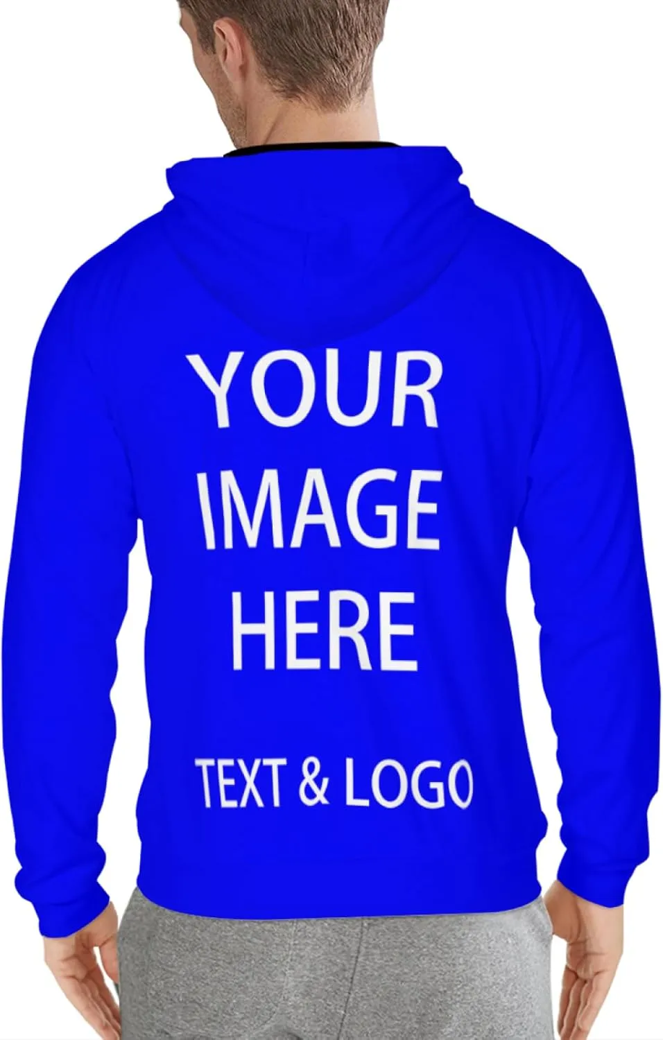 Bulk Custom Zip Up Hoodies Personalized Sweatshirts Unisex Add Your Text Photo Customize Hoodie