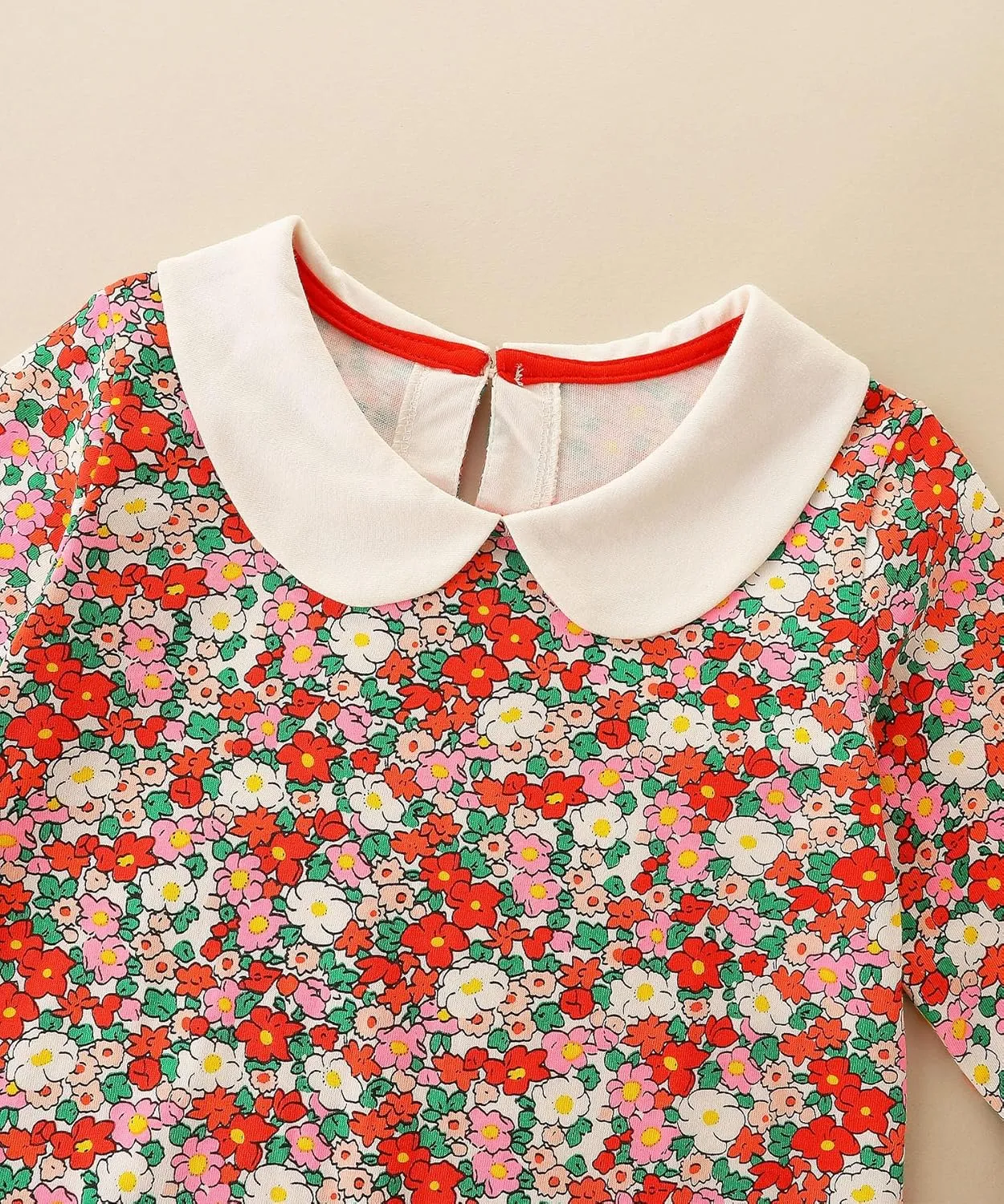 Bumeex Girl's Long Sleeve Dresses Cotton Christmas Cute Embroidery Applique Swing A-Line Casual Tunic Playwear 2-13 Years