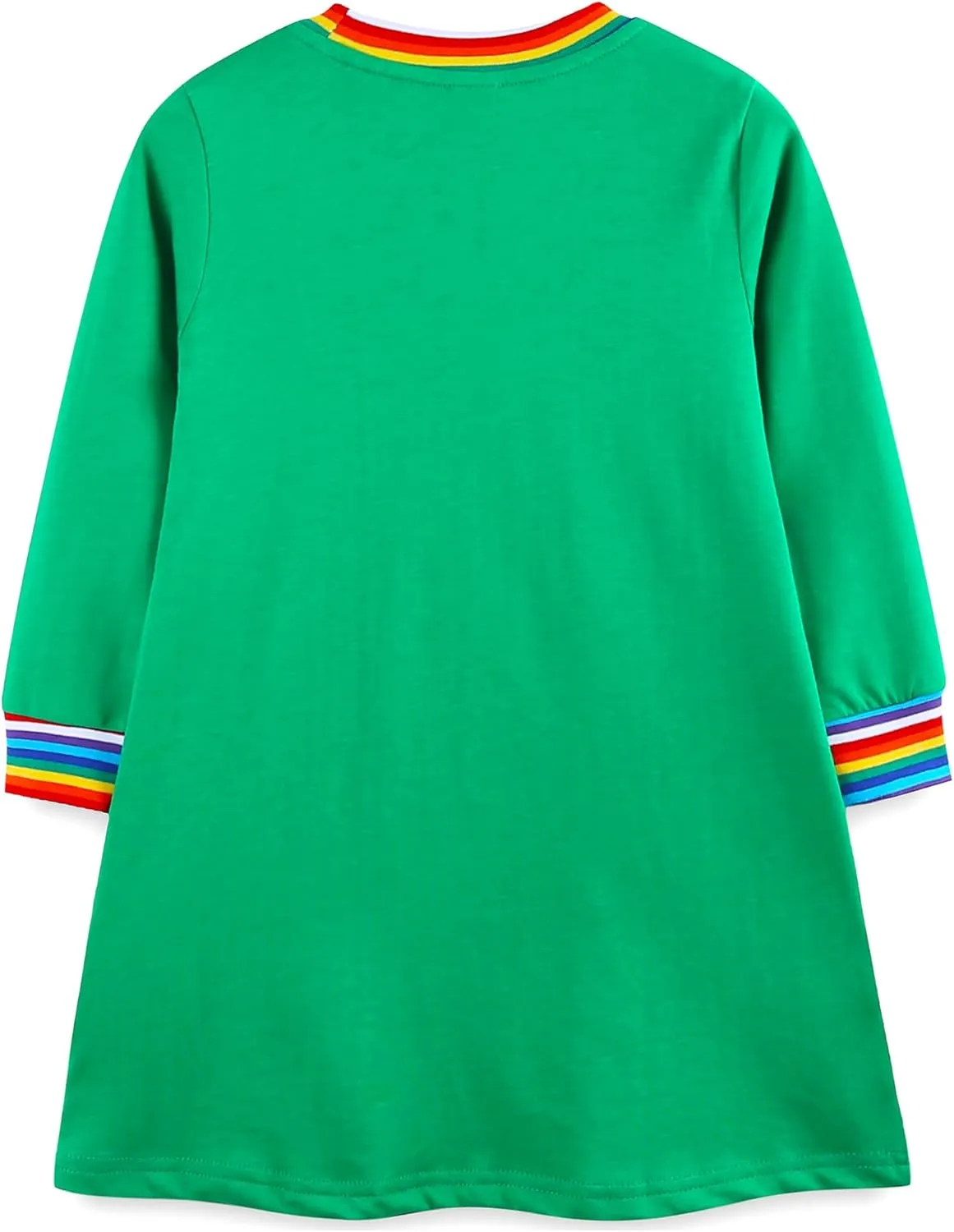 Bumeex Girl's Long Sleeve Dresses Cotton Christmas Cute Embroidery Applique Swing A-Line Casual Tunic Playwear 2-13 Years