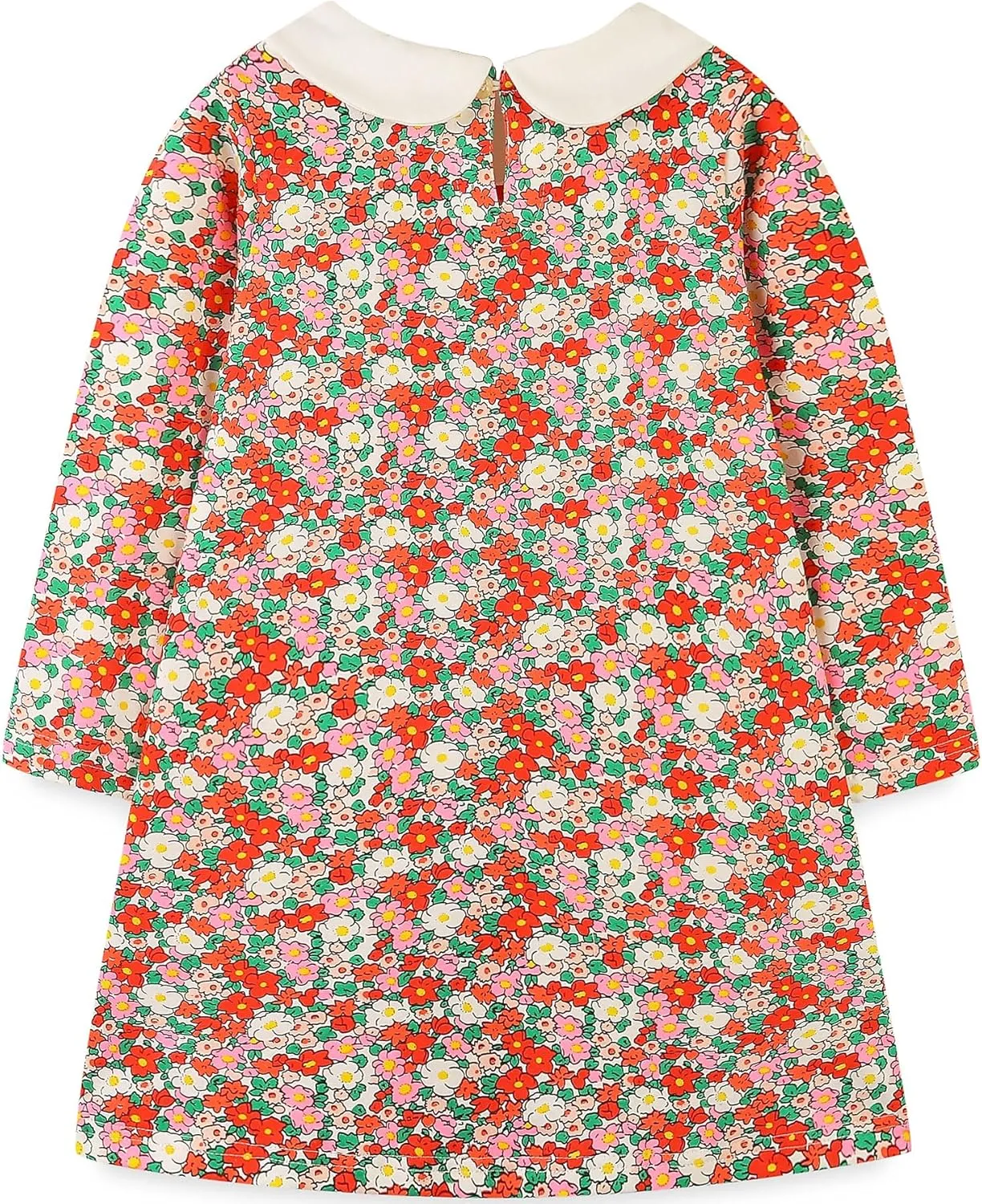 Bumeex Girl's Long Sleeve Dresses Cotton Christmas Cute Embroidery Applique Swing A-Line Casual Tunic Playwear 2-13 Years