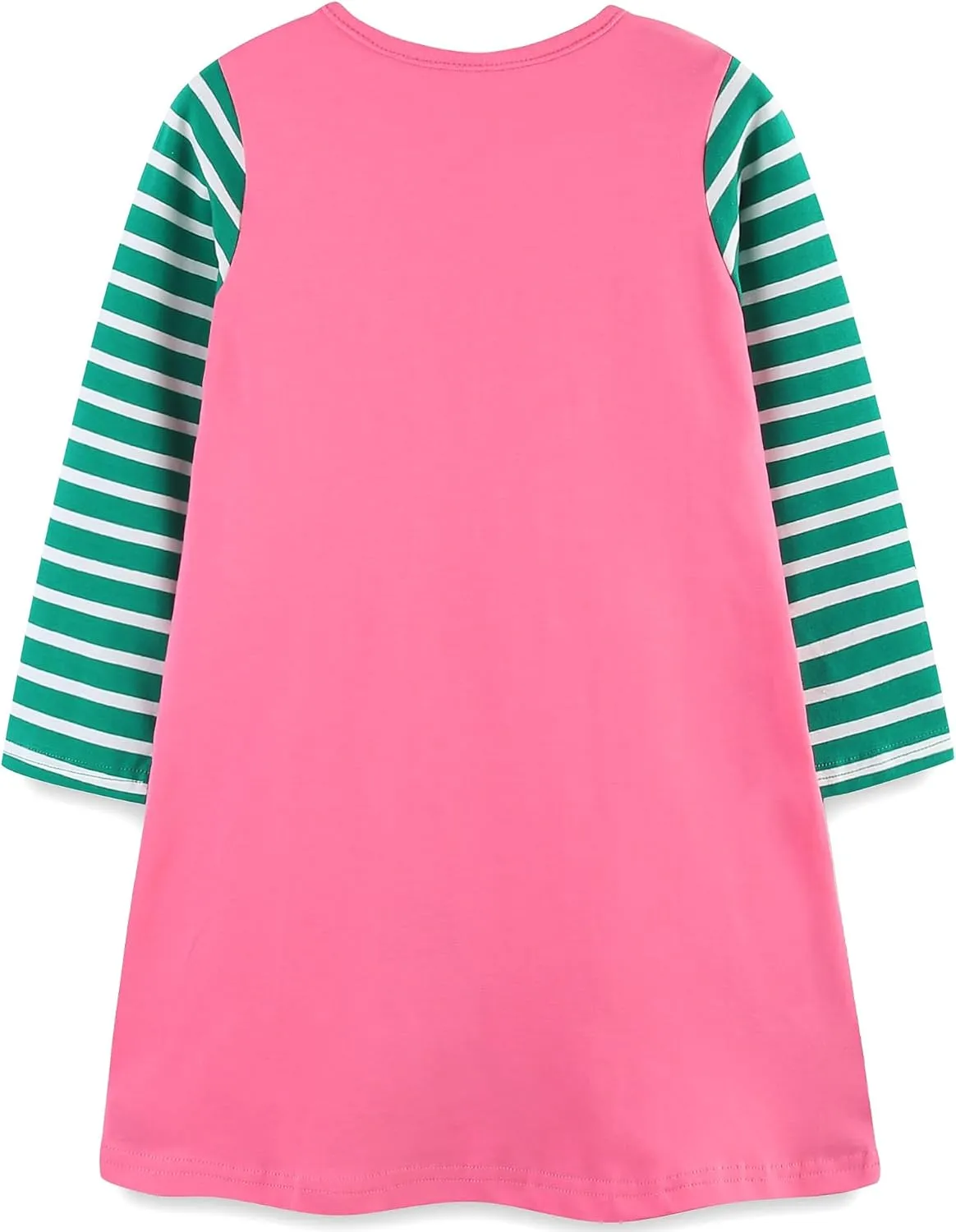 Bumeex Girl's Long Sleeve Dresses Cotton Christmas Cute Embroidery Applique Swing A-Line Casual Tunic Playwear 2-13 Years