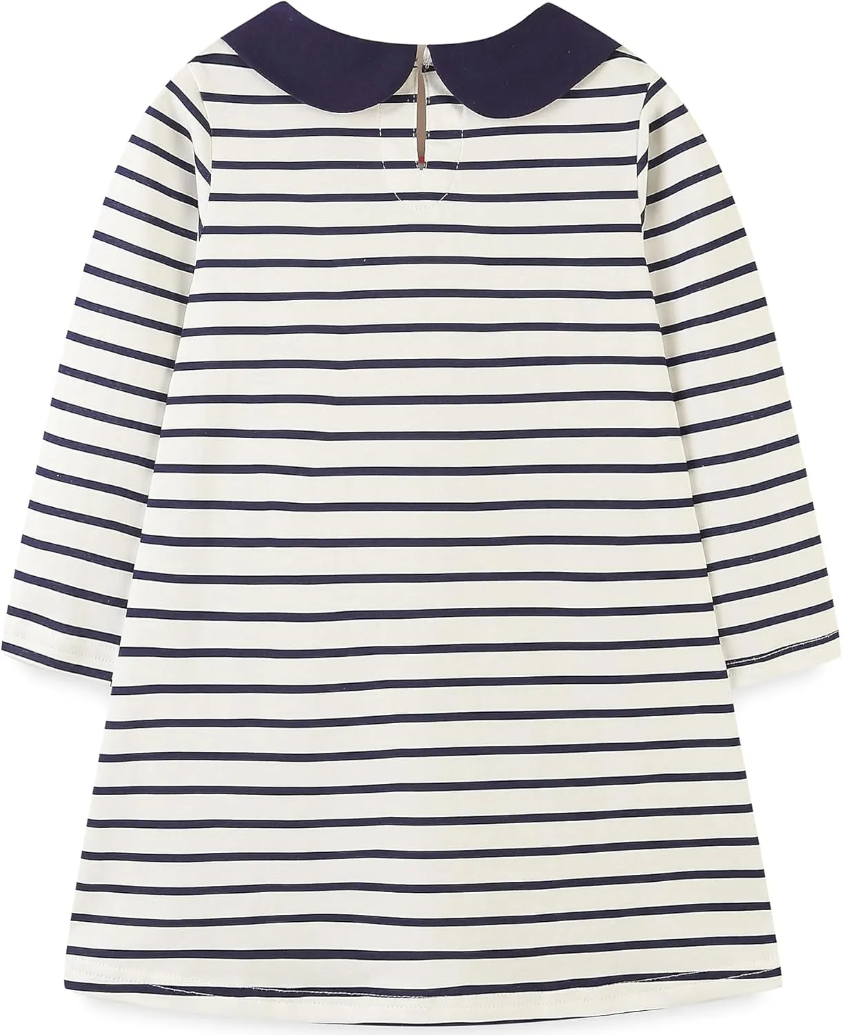 Bumeex Girl's Long Sleeve Dresses Cotton Christmas Cute Embroidery Applique Swing A-Line Casual Tunic Playwear 2-13 Years