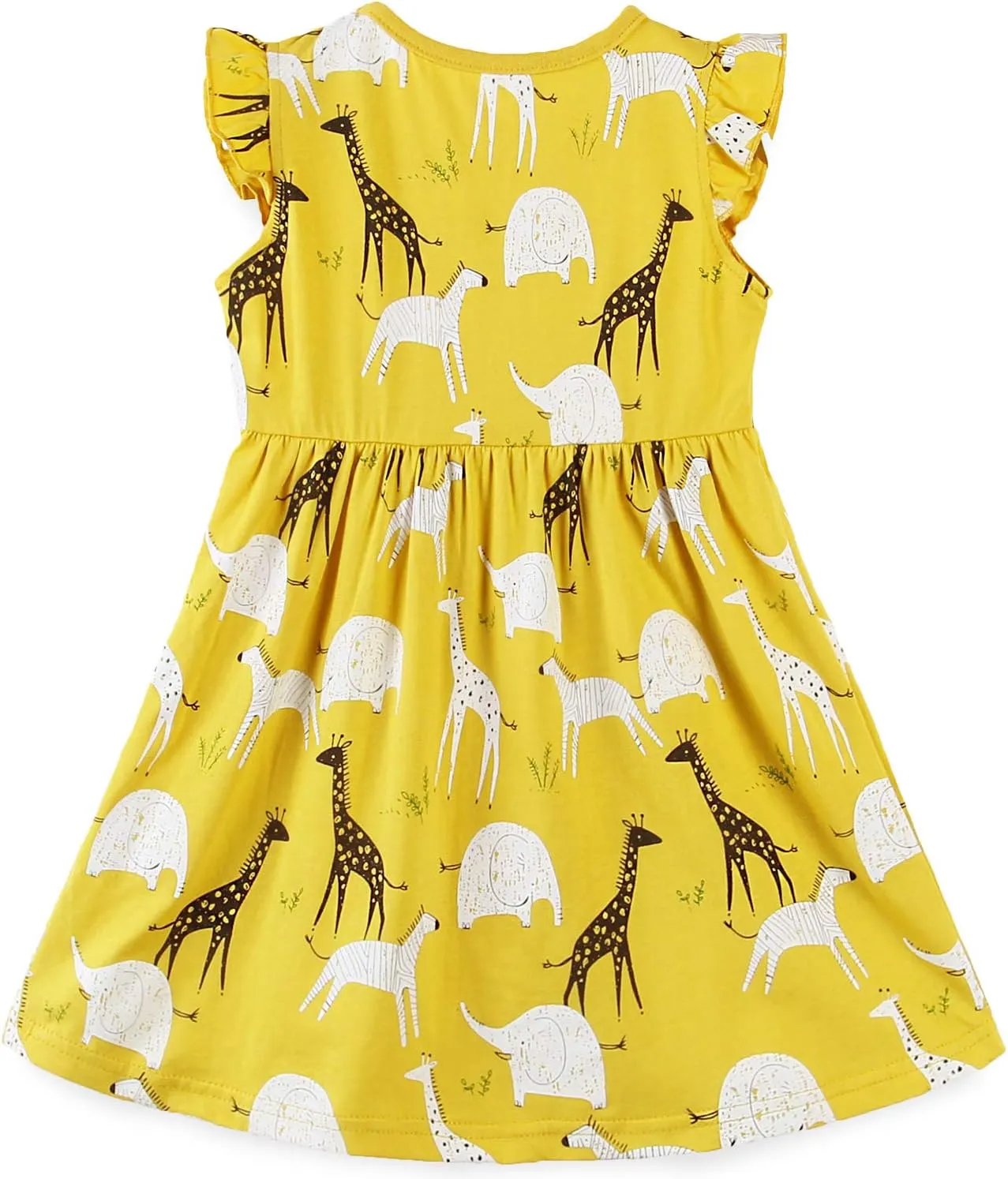 Bumeex Toddler Girls Clothes Cotton Short Sleeve Casual Girls Dresses for Kids 2-7 Years