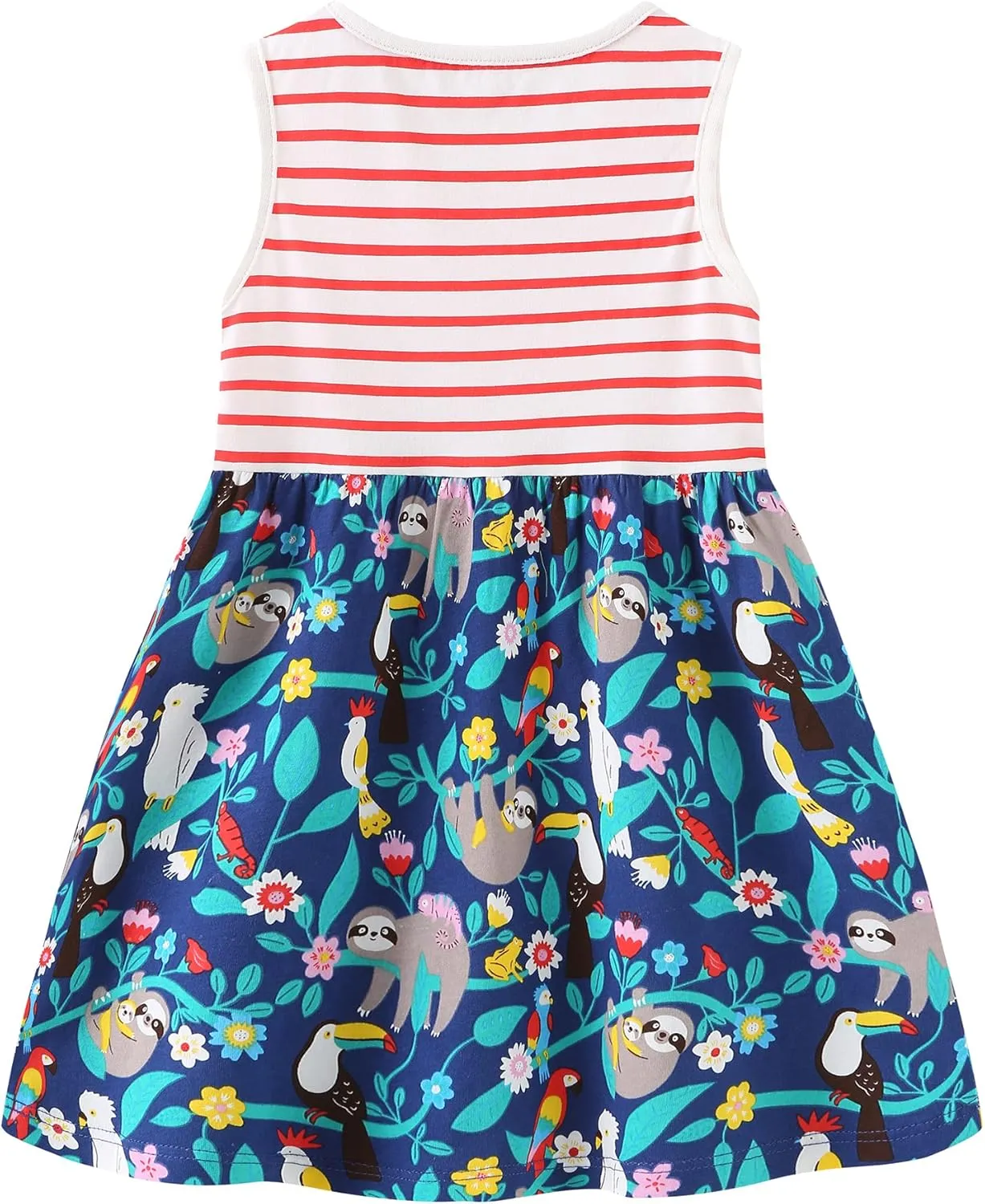 Bumeex Toddler Girls Clothes Cotton Short Sleeve Casual Girls Dresses for Kids 2-7 Years