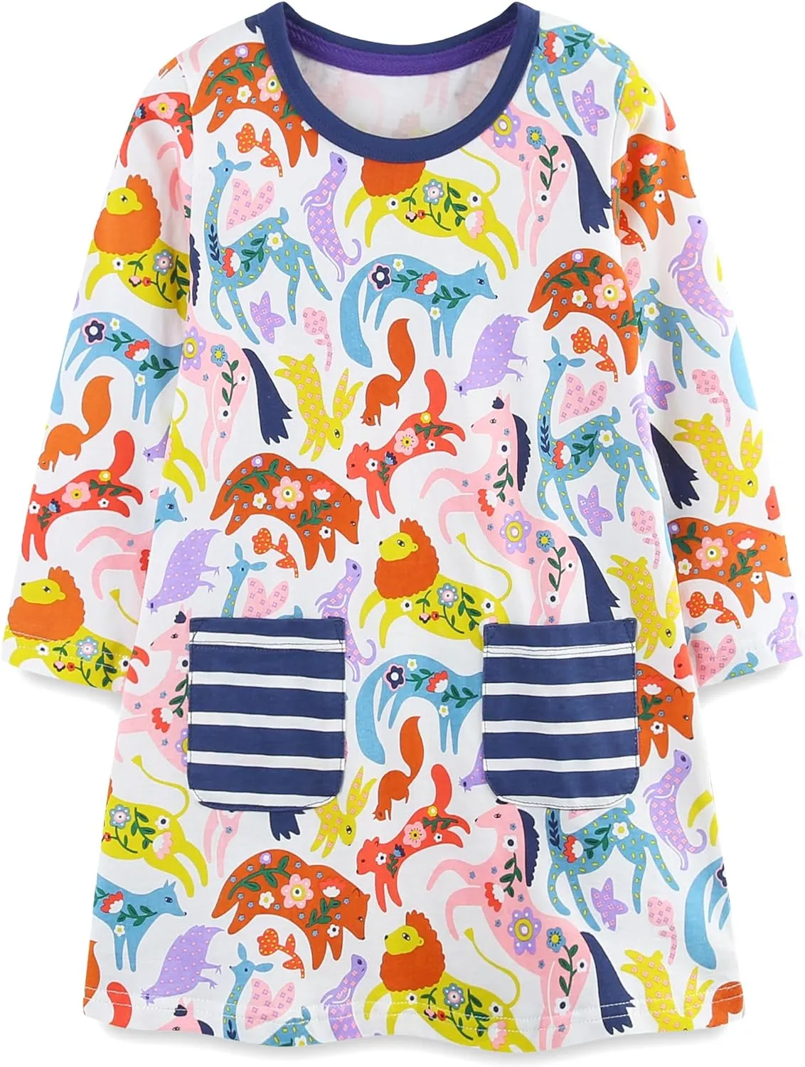 Bumeex Toddler Girl's Long Sleeve Dresses 2-7Y