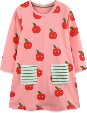 Bumeex Toddler Girl's Long Sleeve Dresses 2-7Y