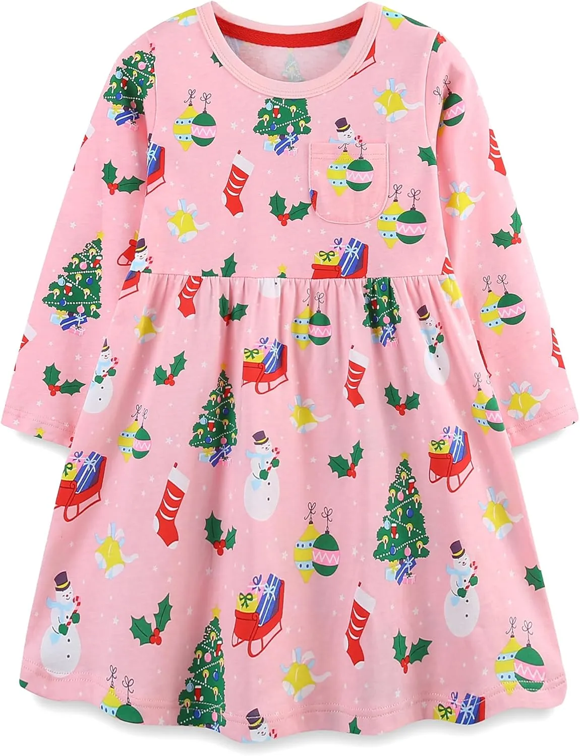 Bumeex Toddler Girl's Long Sleeve Dresses 2-7Y