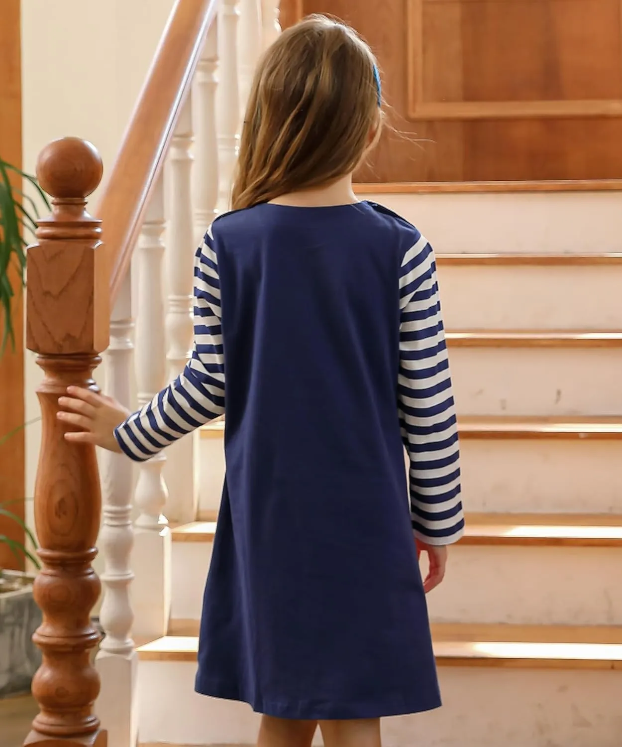 Bumeex Toddler Girl's Long Sleeve Dresses 2-7Y