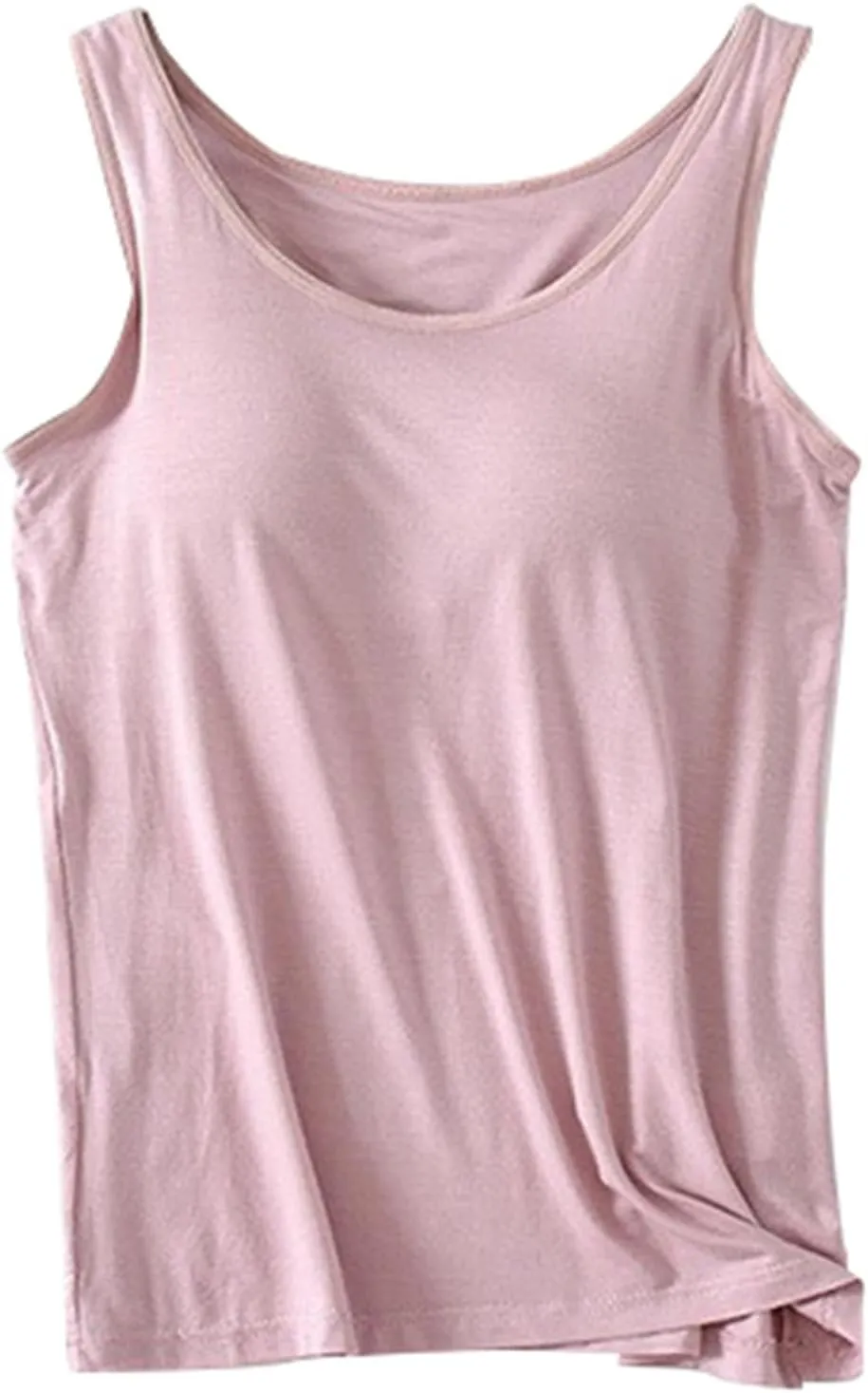 Camisole Tops for Women Cotton Adjustable Straps Stretch Tank Tops with Built-in Padded Bra Yoga Shirts