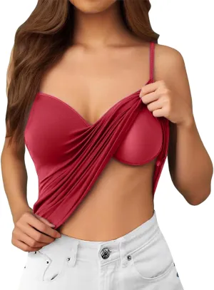 Camisole Tops for Women Wtih Shelf Bra Adjustable Strap Workout Yoga Shirt Summer Tank Top Layer Padded Bra
