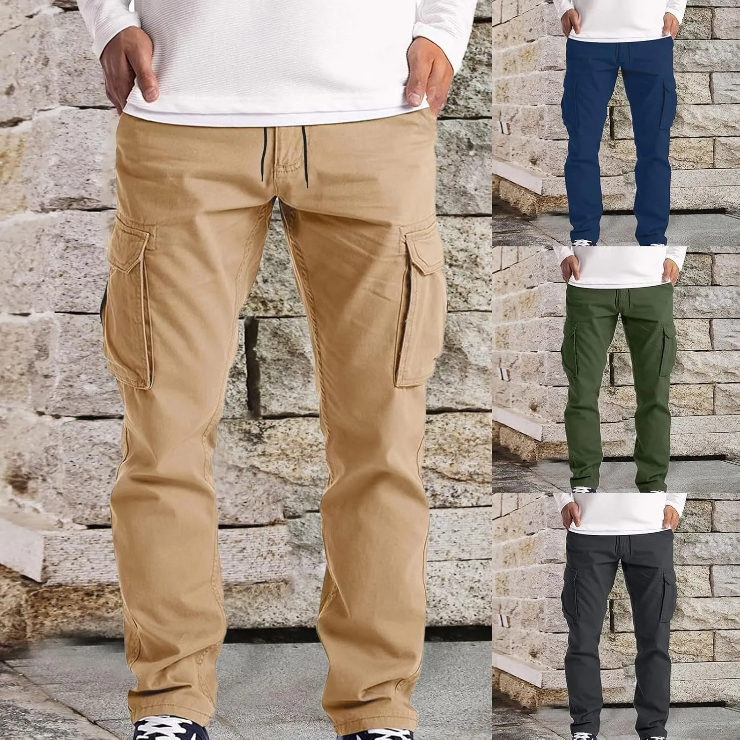 Cargo Pants for Men Relaxed Fit Mens Cargo Pants Men's Cargo Pants Summer Lightweight Joggers Sweatpants with Pokcets