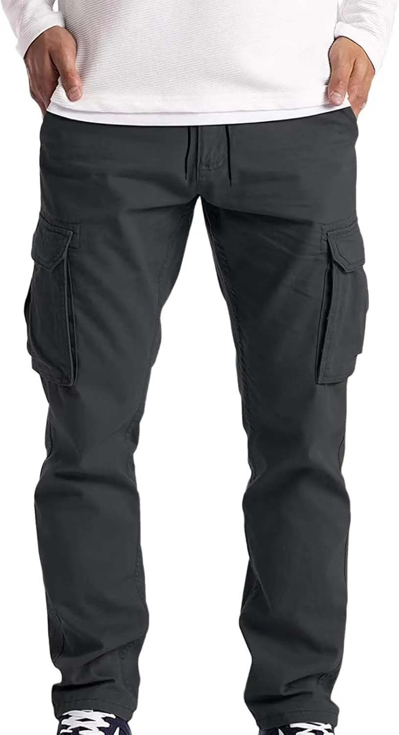 Cargo Pants for Men Relaxed Fit Mens Cargo Pants Men's Cargo Pants Summer Lightweight Joggers Sweatpants with Pokcets