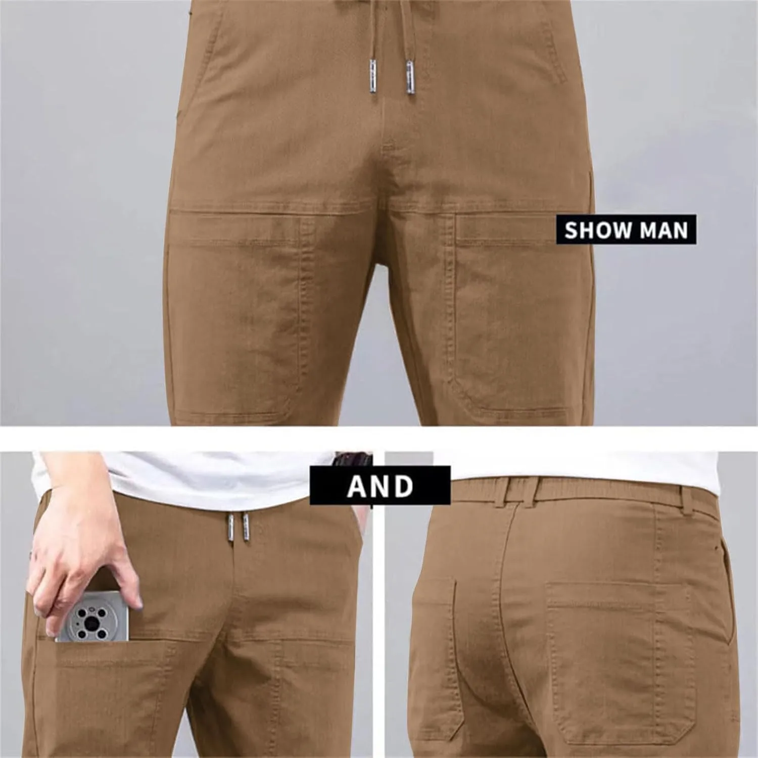 Cathalem Cargo Pants for Men High Stretch Multi-Pocket Durable Cargo Pants Mens Breathable Comfy Hiking Cargo Pants