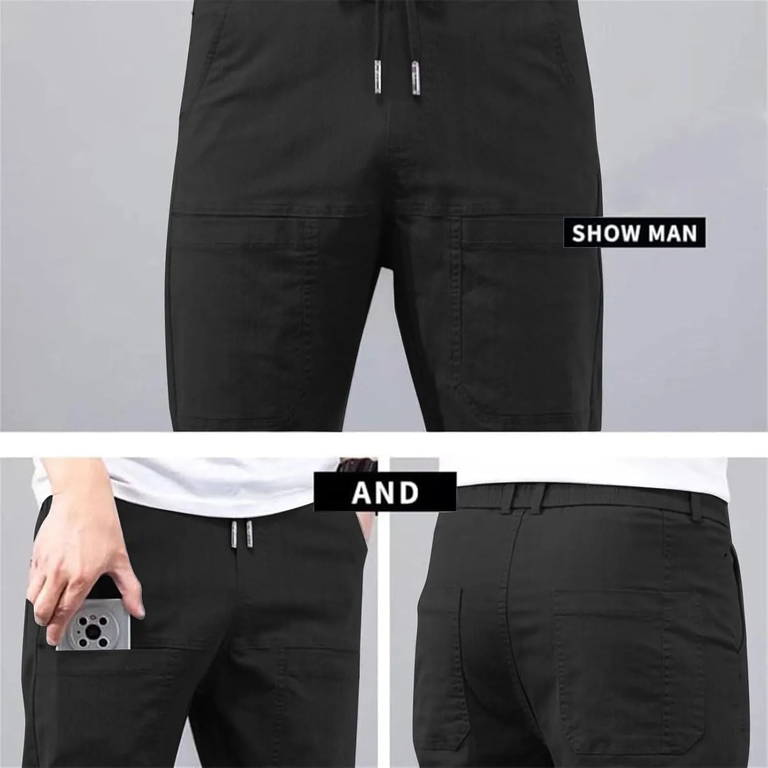 Cathalem Cargo Pants for Men High Stretch Multi-Pocket Durable Cargo Pants Mens Breathable Comfy Hiking Cargo Pants