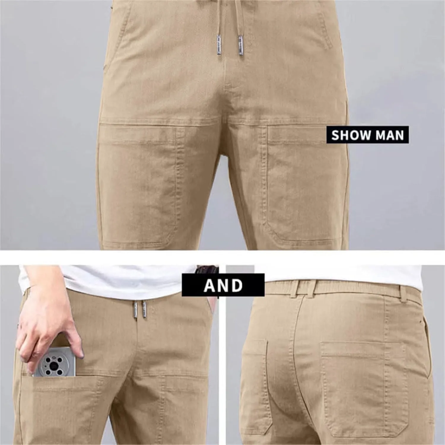 Cathalem Cargo Pants for Men High Stretch Multi-Pocket Durable Cargo Pants Mens Breathable Comfy Hiking Cargo Pants