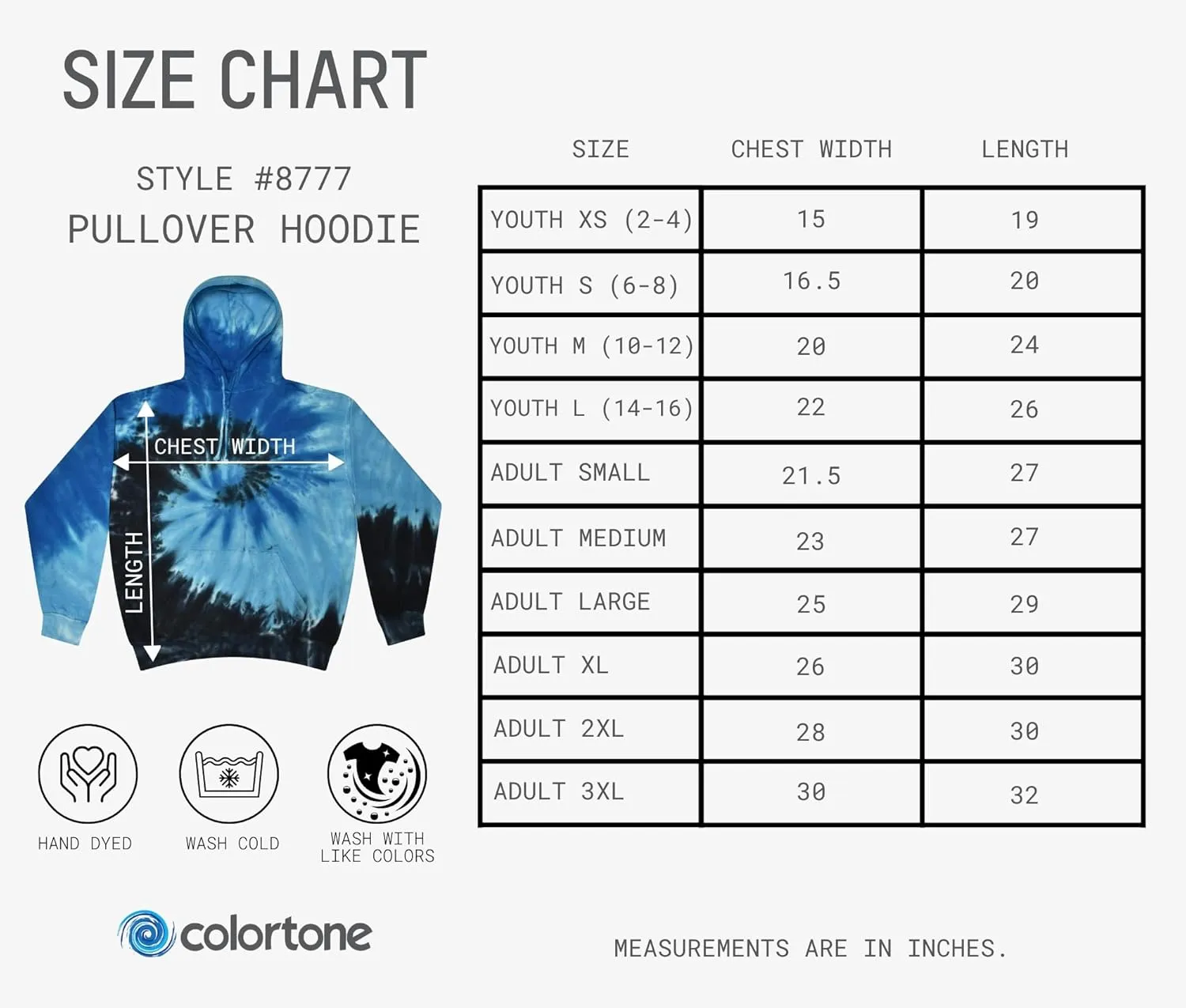 Colortone Adult Tie Dye Pullover Hoodies