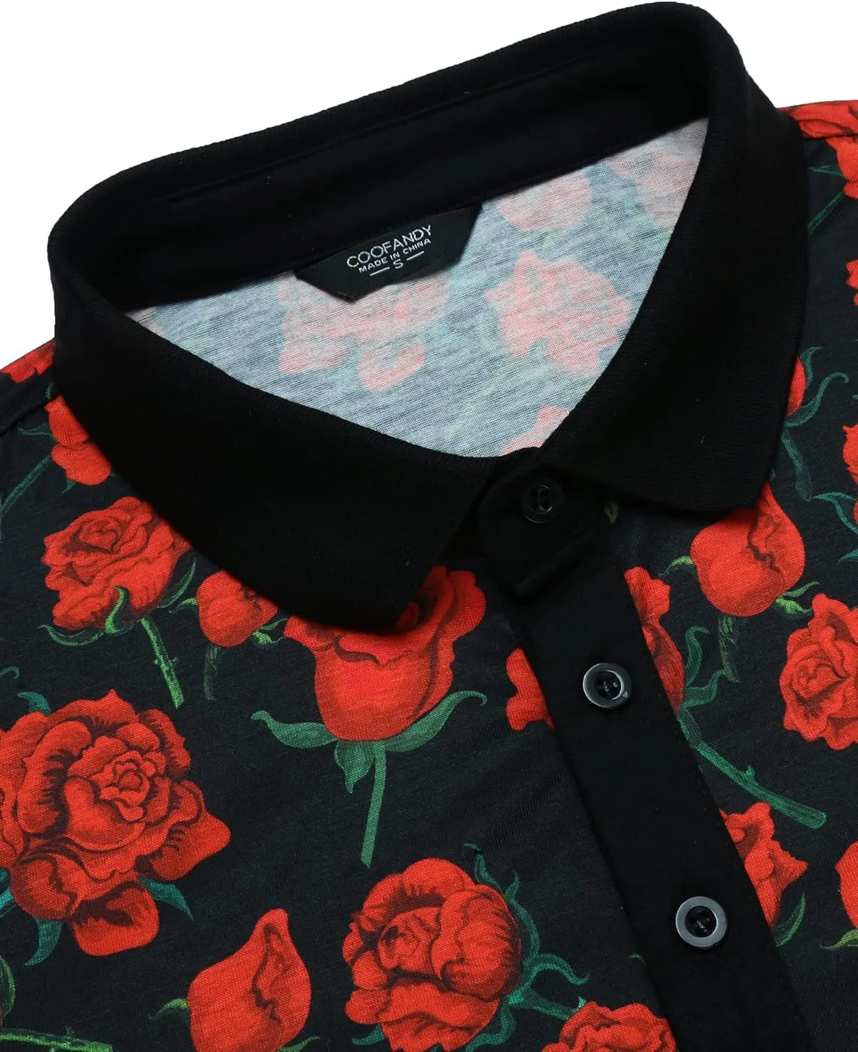 COOFANDY Mens Casual Short Sleeve Polo Shirts Slim Fit Paisley Polo T Shirts Floral Print Shirt