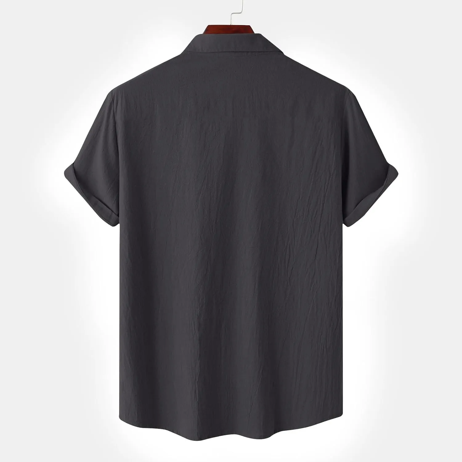 Cotton Linen Shirts for Men 2025 Summer Short Sleeve Button Down T-Shirt Business Work Beach Tee Tops Dress Shirts