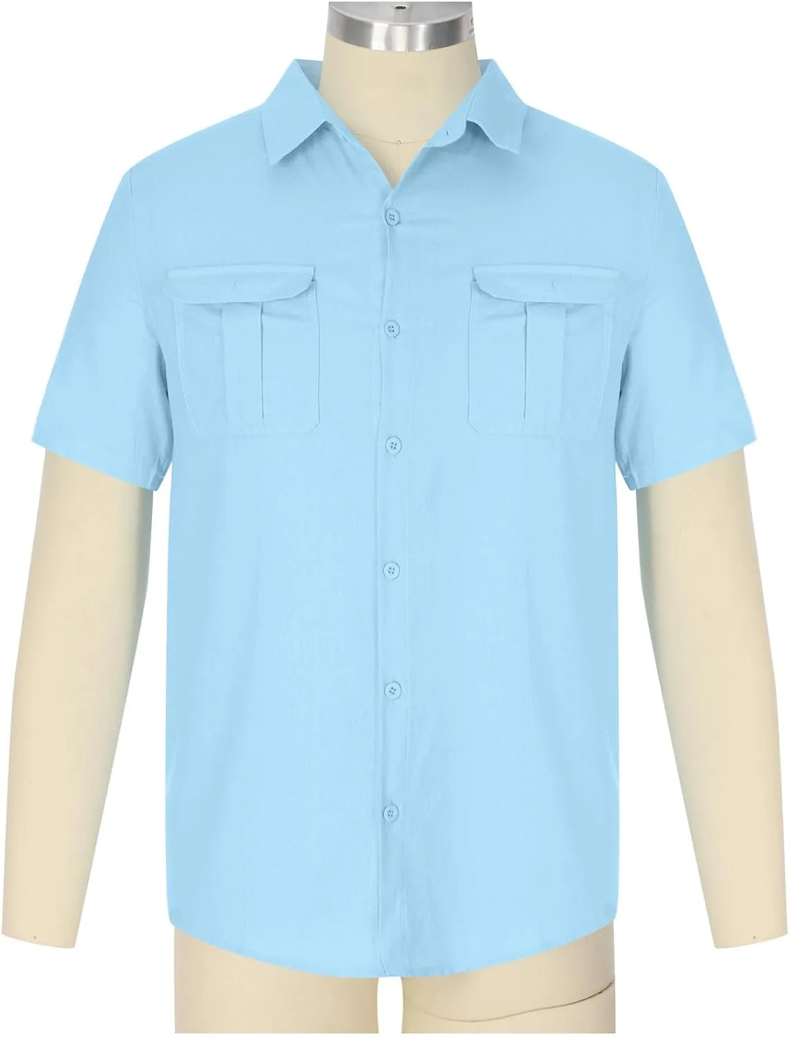Cotton Linen Shirts for Men 2025 Summer Short Sleeve Button Down T-Shirt Business Work Beach Tee Tops Dress Shirts
