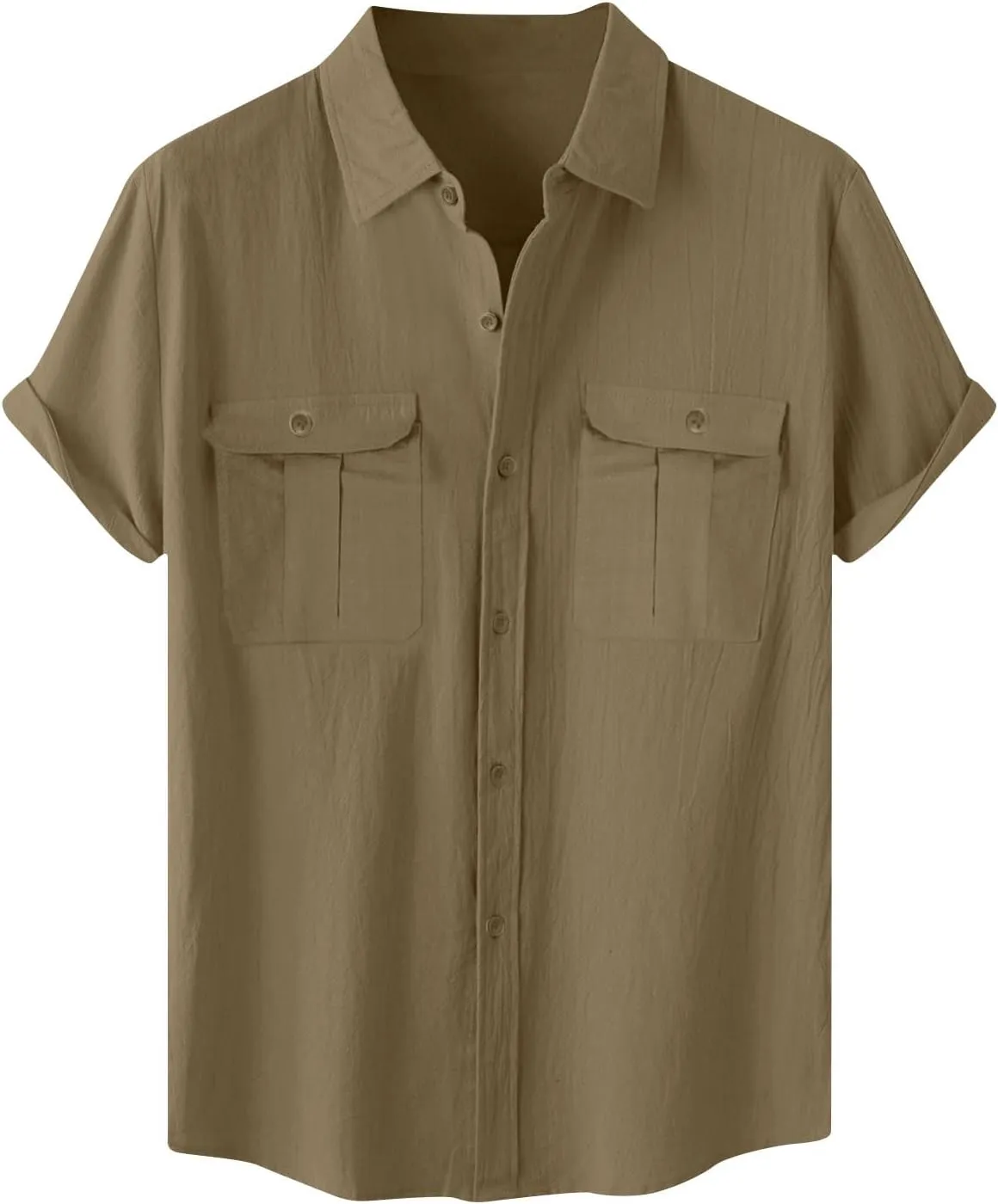 Cotton Linen Shirts for Men 2025 Summer Short Sleeve Button Down T-Shirt Business Work Beach Tee Tops Dress Shirts