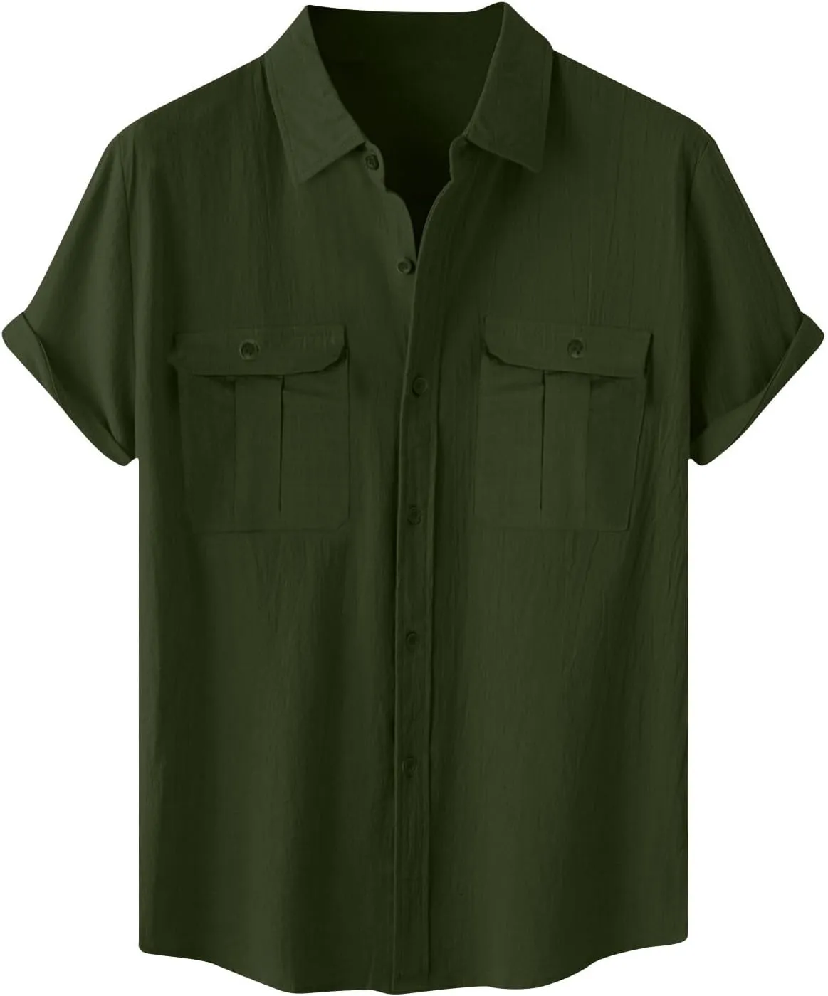 Cotton Linen Shirts for Men 2025 Summer Short Sleeve Button Down T-Shirt Business Work Beach Tee Tops Dress Shirts