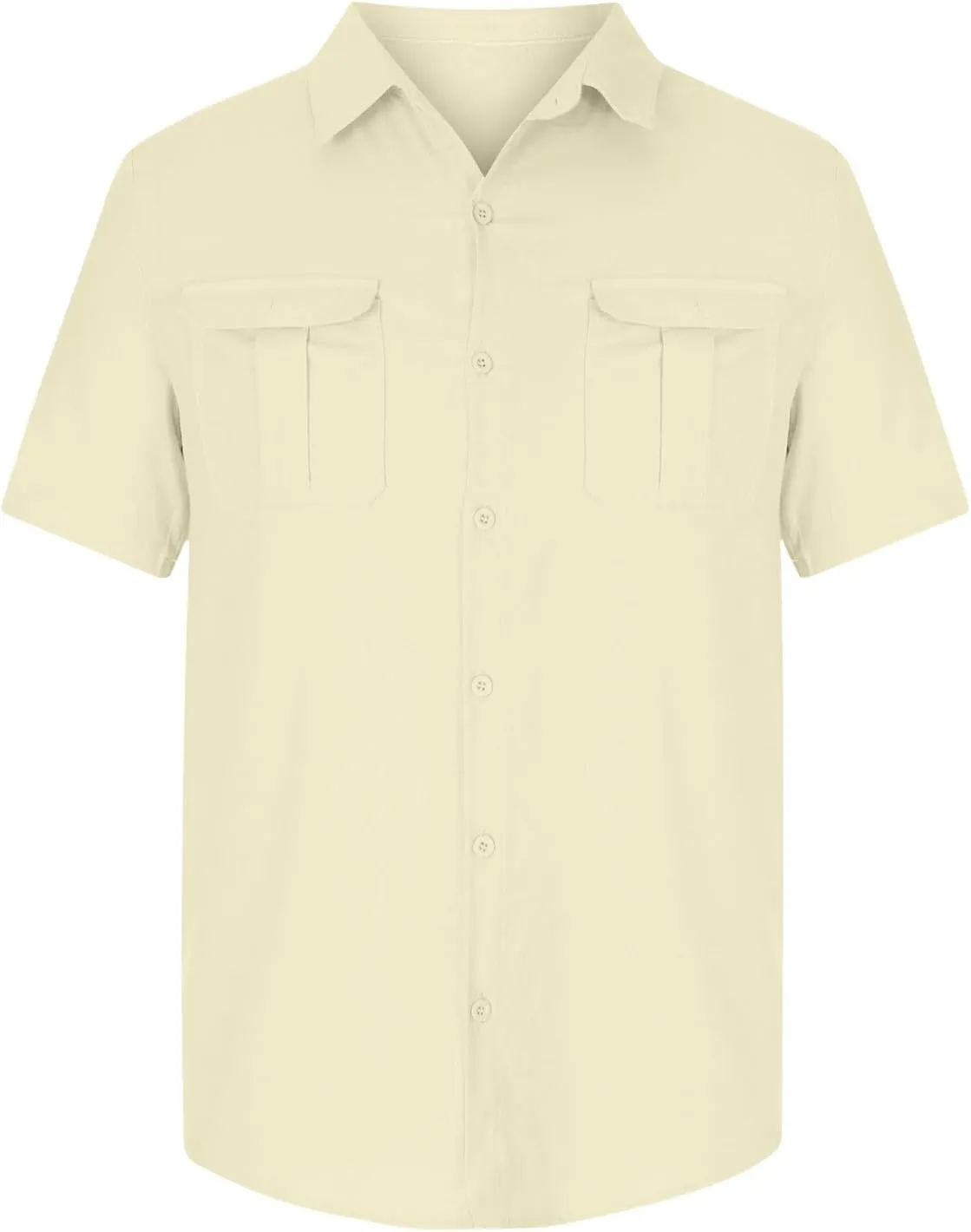 Cotton Linen Shirts for Men 2025 Summer Short Sleeve Button Down T-Shirt Business Work Beach Tee Tops Dress Shirts