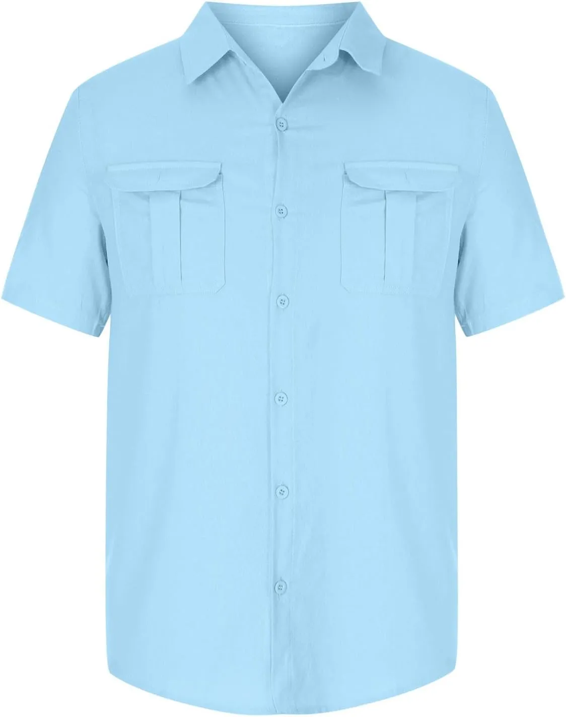 Cotton Linen Shirts for Men 2025 Summer Short Sleeve Button Down T-Shirt Business Work Beach Tee Tops Dress Shirts