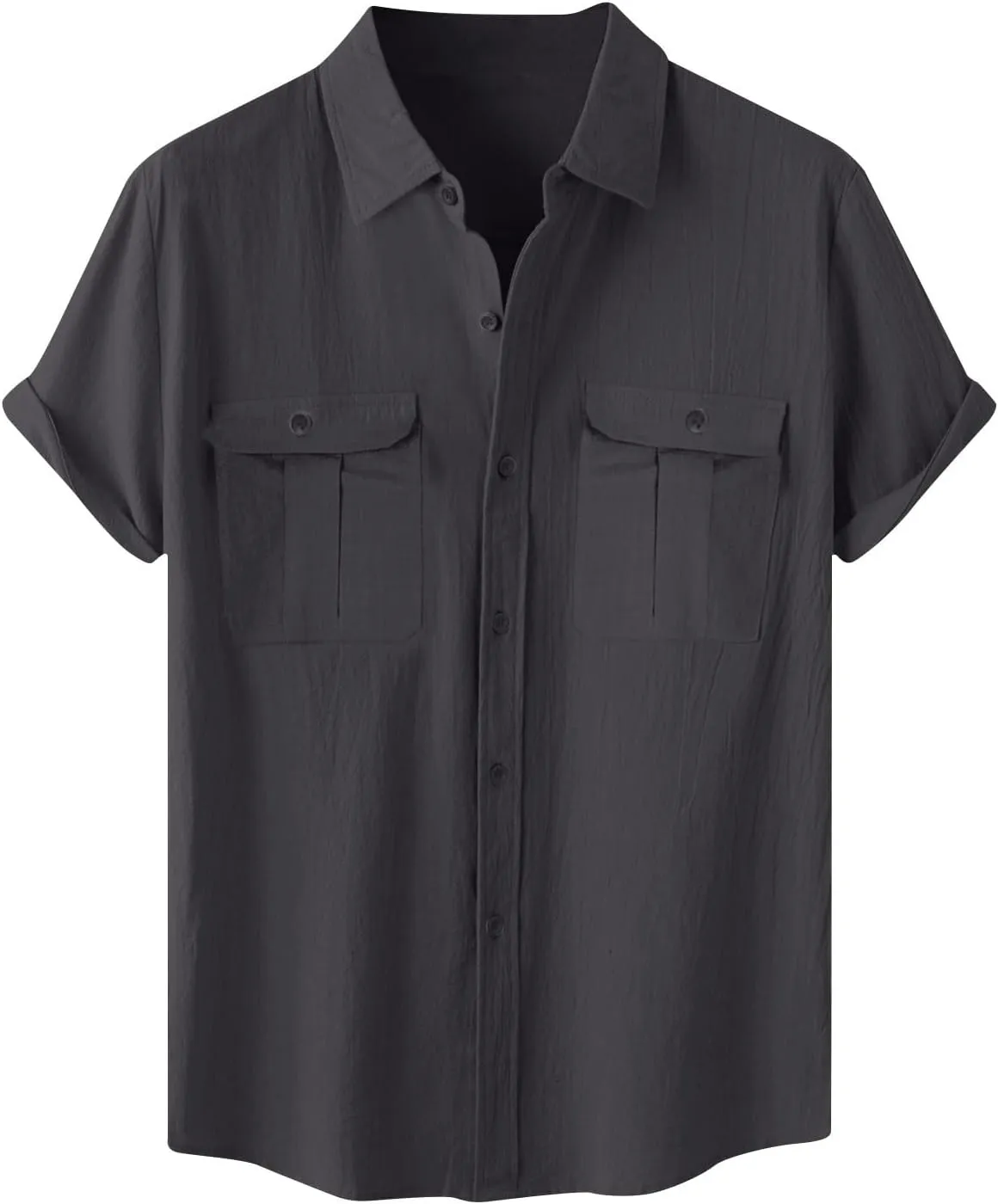 Cotton Linen Shirts for Men 2025 Summer Short Sleeve Button Down T-Shirt Business Work Beach Tee Tops Dress Shirts
