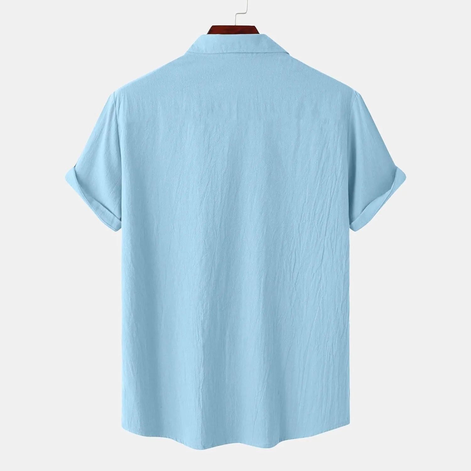 Cotton Linen Shirts for Men 2025 Summer Short Sleeve Button Down T-Shirt Business Work Beach Tee Tops Dress Shirts