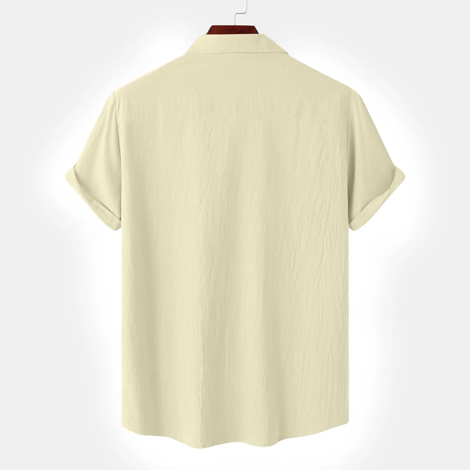 Cotton Linen Shirts for Men 2025 Summer Short Sleeve Button Down T-Shirt Business Work Beach Tee Tops Dress Shirts