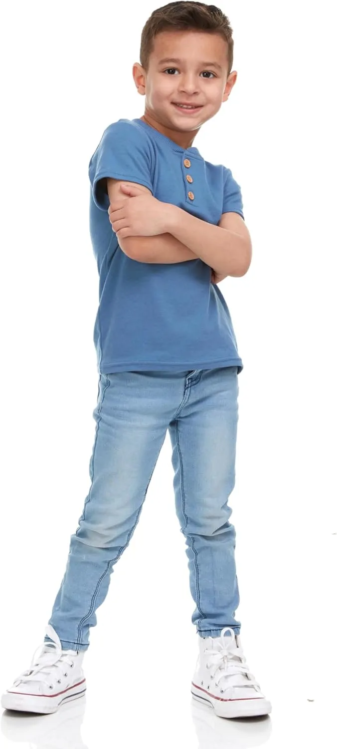 Cudlie 5-Pack Toddler/Baby Boy Short Sleeve Shirts - Premium Quality T-Shirt Tops
