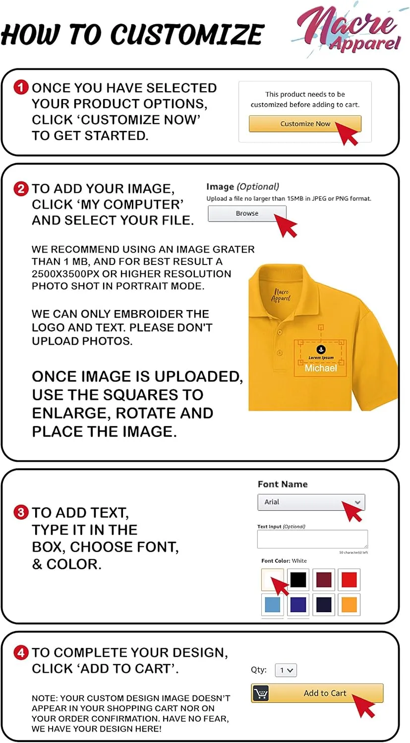 Custom Embroidered Long Sleeve Shirts for Men Personalized Embroidery Text