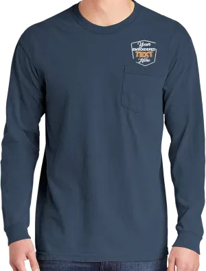 Custom Embroidered Long Sleeve Shirts for Men Personalized Embroidery Text