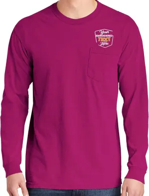 Custom Embroidered Long Sleeve Shirts for Men Personalized Embroidery Text