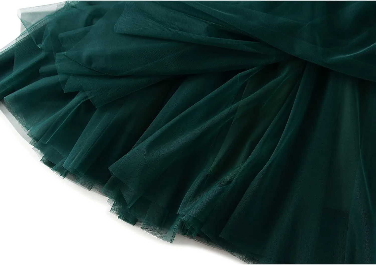 Daysskk Women's Tulle Skirt Elegant Pleated Skirts for Women Midi Length Elastic Waist