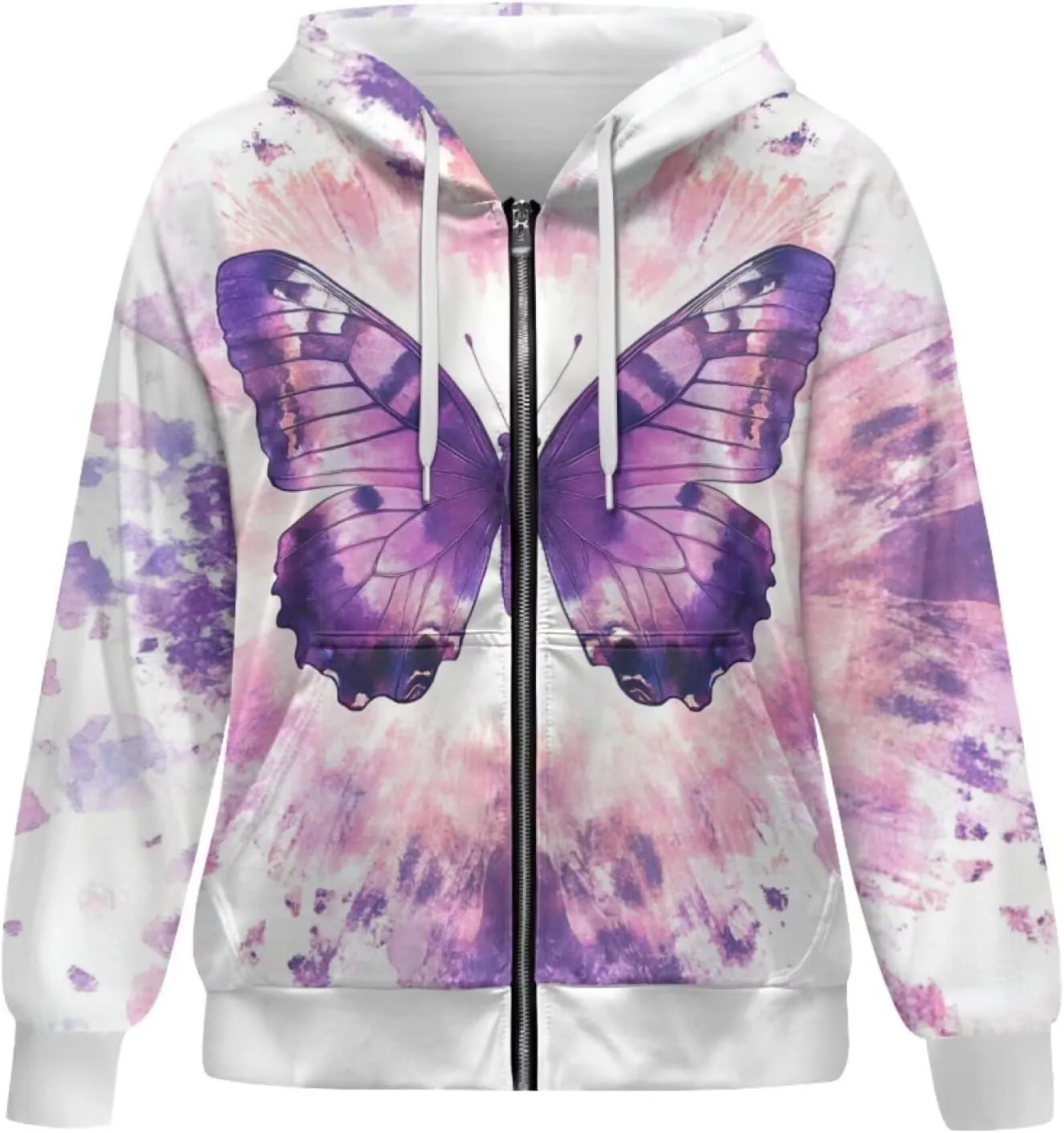 DISNIMO Cute Zip Up Hoodies for Women Y2K Jacket Graphic Sweatshirt Size XS-XL