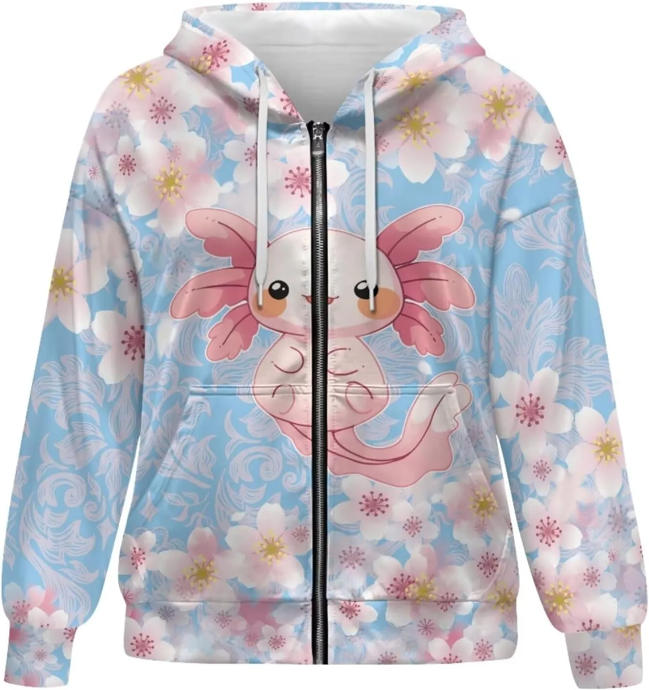 DISNIMO Cute Zip Up Hoodies for Women Y2K Jacket Graphic Sweatshirt Size XS-XL