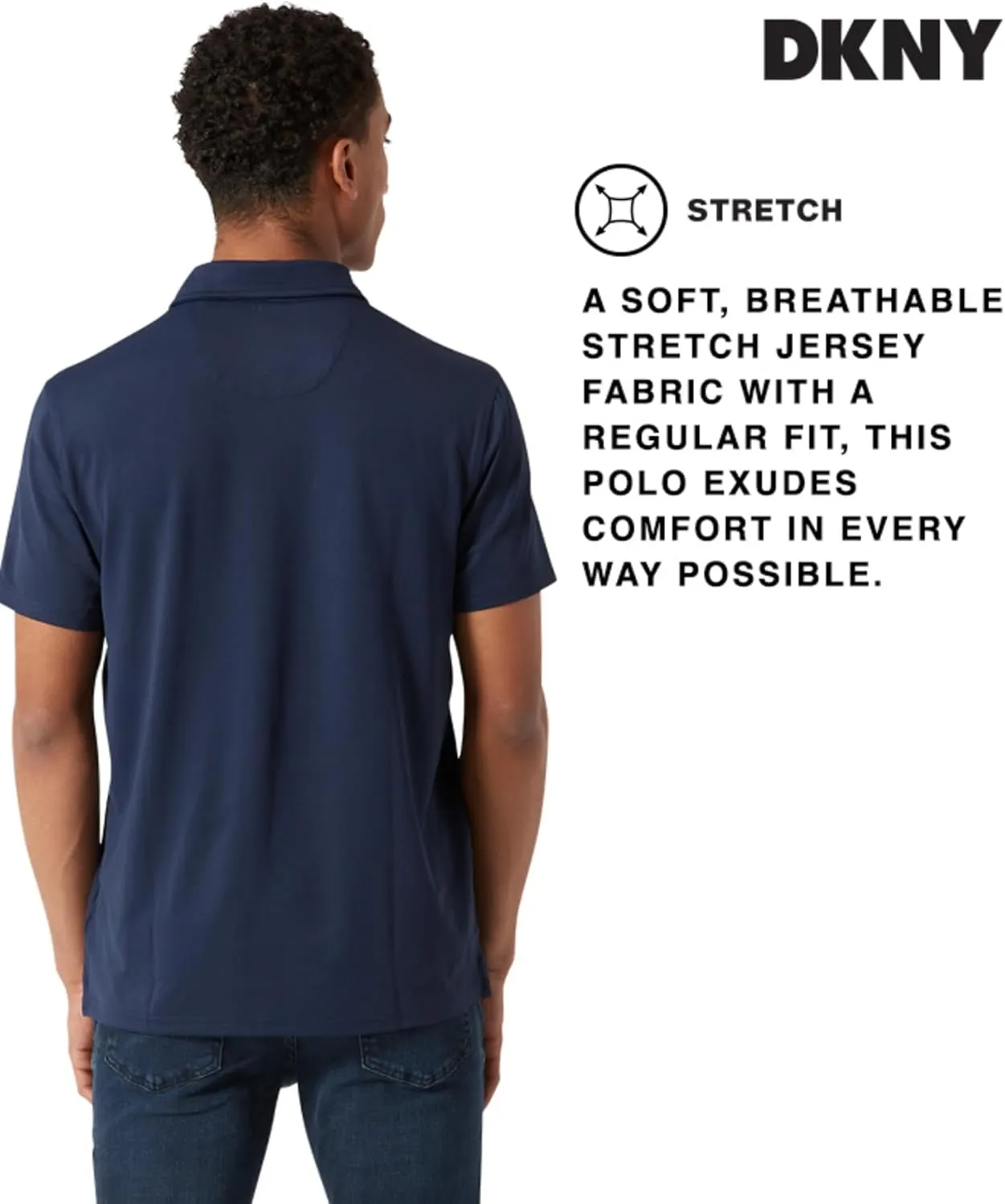 DKNY Mens Polo Shirts - Short Sleeve Quick Dri Fit Golf Polo Shirts for Mens | Performance Men's Polo Shirts with Pocket