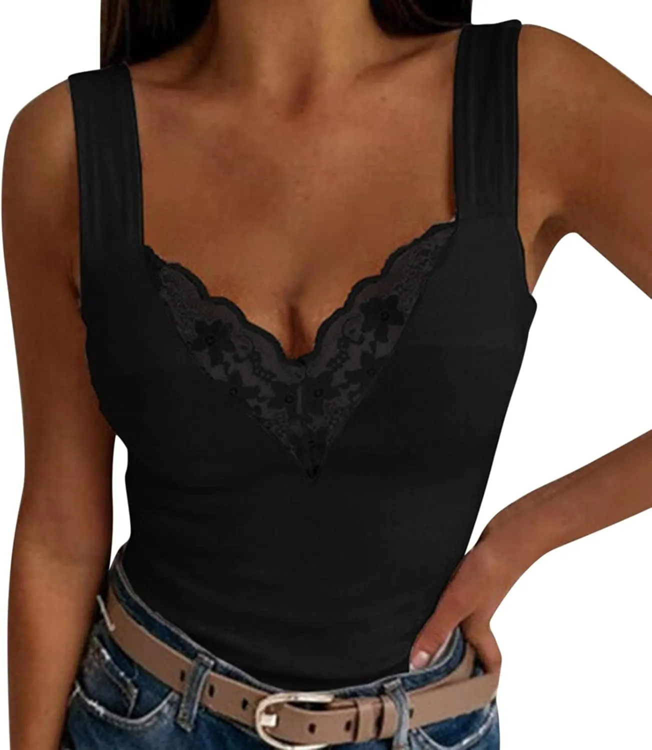 Dressy Business Tank Top for Women 2025 Going Out Solid Casual Trendy Sleeveless Fashion Blouses Sexy Work Loose Cute