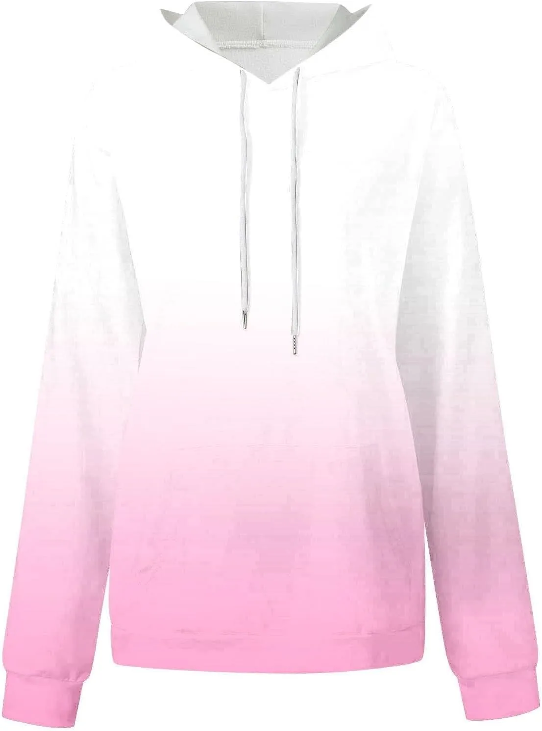 Fall Hoodie for Women Oversized Casual Gradient Color Long Sleeve Pullover Sweatshirts Fashion Hooded Lightweight Tops